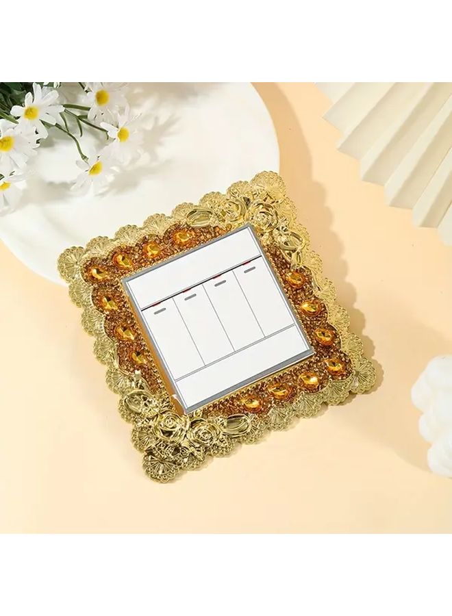 Golden And White Rose Shaped Switch Stickers ABS Plastic Self Adhesive Cover For Home - Image 2